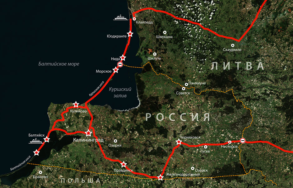 Карта балтийского побережья калининградской